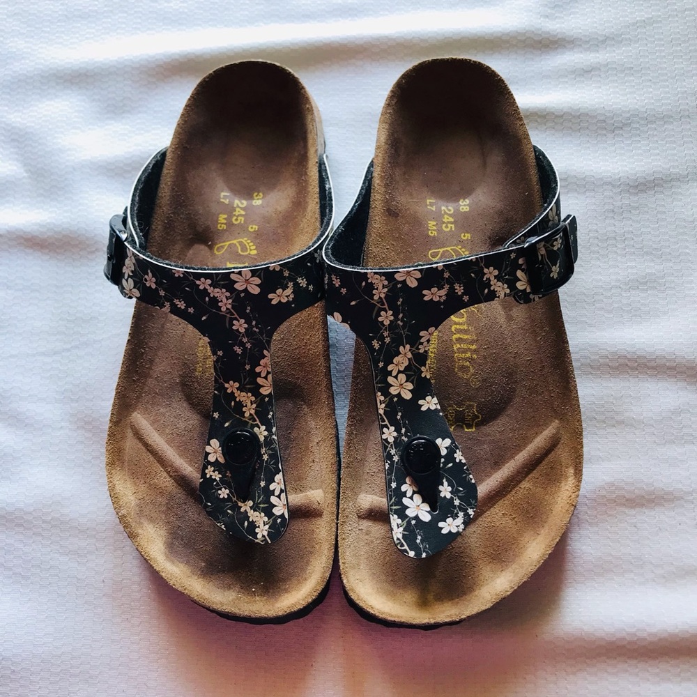 Birkenstock papillo Floral‎ Black Sandals